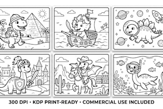 create print ready KDP coloring book pages and cover for amazon and etsy