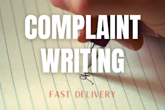 write your complaint email or letter professionally