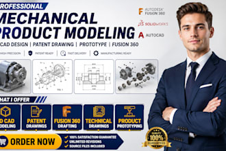 3d cad mechanical product design prototype patent technical drawing fusion 360