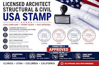 licensed architect structural civil USA stamp ilinos utah columbia california