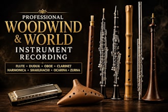 deliver expressive harmonica, duduk, oboe,clarinet, shakuhachi, flute, ocarina