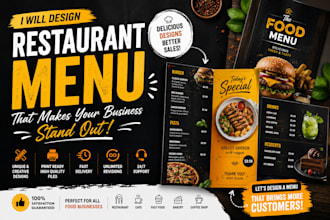 design modern restaurant menu, food flyer and price menu