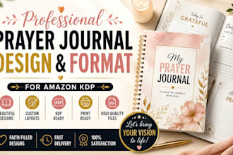 design and format a beautiful prayer journal for amazon KDP