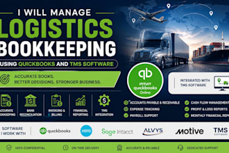 manage logistics bookkeeping using quickbooks and tms software
