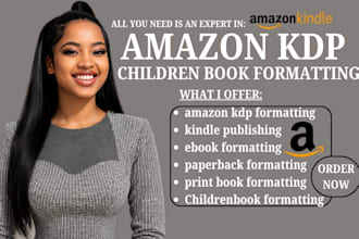 do children book formatting and publish on amazon kdp interior book formatting
