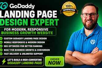 godaddy landing page design expert for modern responsive business growth website