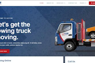 design towing website truck logistics dispatch and roadside assistance business