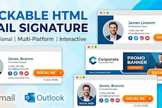design a clickable HTML email signature with custom branding
