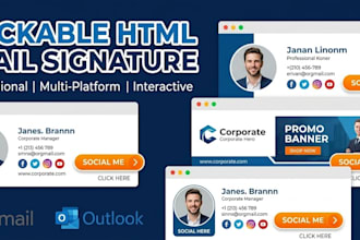 design a clickable HTML email signature with custom branding