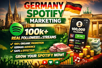 organic germany spotify promotion to real followers, streams