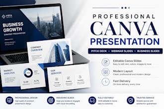 design canva presentation pitch deck webinar slides professionally