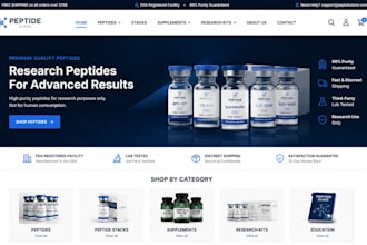 peptide shopify store research peptide website supplement fda dropshipping store