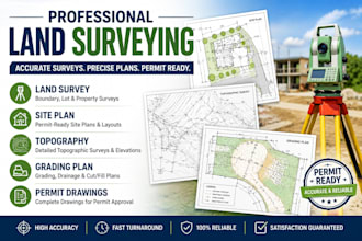 land survey draw survey plans site plan topography land surveyor grading permit