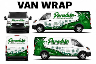 design a professional van wrap, vehicle wrap and truck wrap design