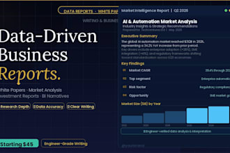 write a data driven business report white paper, market analysis