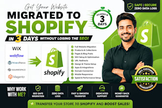 professionally transfer your wix store to shopify with SEO migration