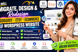 godaddy etsy ecommerce migration website design redesign wordpress expert