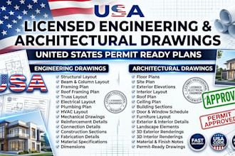 do full mep, hvac, electrical engineer permit drawings as licensed engineer USA