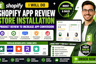shopify app review app installation and product reviews to increase conversion