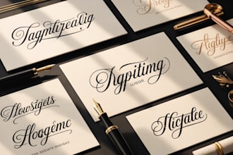 do handwritten signature, scripted cursive, lettering and typography logo design