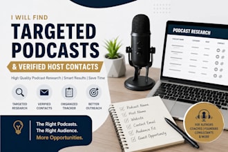 find targeted podcasts and verified host contacts for guest outreach