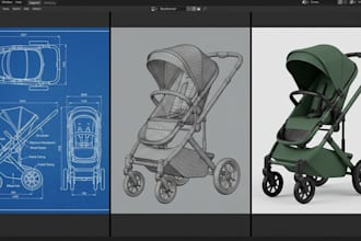 design modern 3d baby stroller, pram and baby carriage