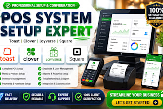 setup and integrate toast, clover, loyverse and square pos