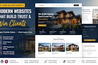 build a home builder website with portfolio gallery and inquiry form