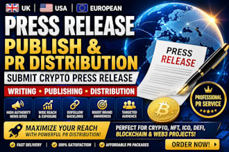 uk USA european press release publish pr distribution submit crypto pr writing