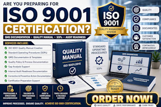 create iso 9001 quality manual sop procedures for qms certification