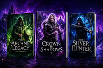 design epic fantasy, dark fantasy and romantasy book cover