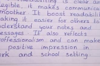 neat handwritten assignments in english