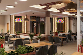 design arabic, yemeni and levant restaurant interior design
