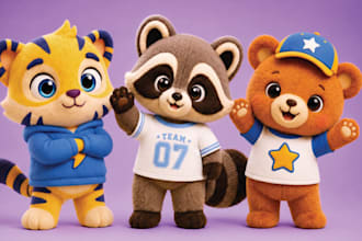 create cute custom plush toy character designs