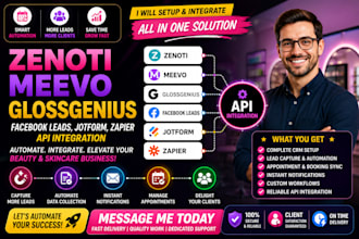 setup zenoti meevo glossgenius facebook leads jotform zapier api integration