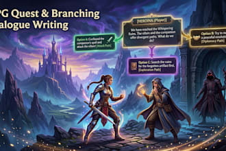 write branching story dialogue for your indie game horror game lore npc dialogue