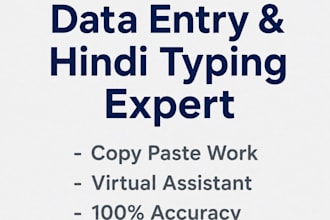 do data entry work and hindi typing