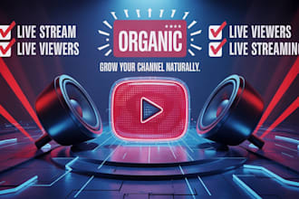 organic youtube live stream for real audience and channel promotion with seo