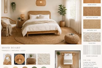 create natural rattan bedroom design concept