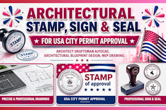 review stamp architectural and construction drawings autocad blueprint for USA