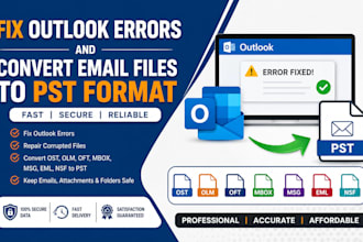 fix outlook errors and convert ost olm mbox nsf to pst