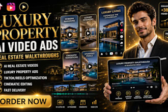 create luxury property walkthrough ai videos, real estate tiktok ai ads