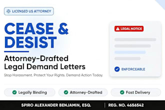 draft a powerful cease and desist letter as a licensed US attorney