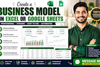 create a business model in excel or google sheets