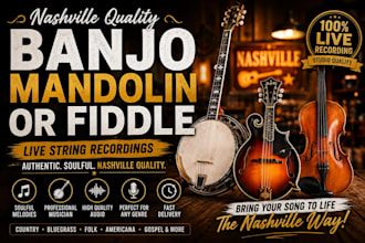 record nashville quality banjo, mandolin, or fiddle for your country song