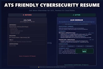create ats friendly cybersecurity resume and cover letter