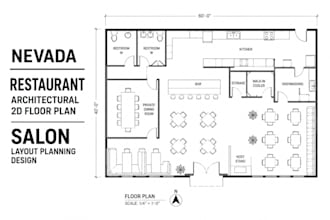 nevada restaurant architectural 2d floor plan salon layout planning design