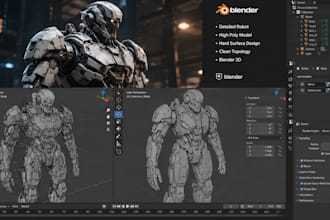 create 3d characters, game assets in blender with textures fbx obj blend ect