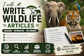 write seo wildlife and nature articles