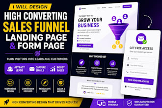 design a converting clickfunnels sales funnel landing page lead capture form